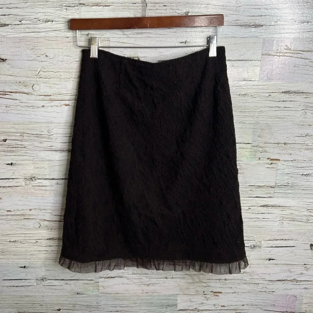 Rickie Freeman for Teri Jon tweed pencil skirt size  8 brown career